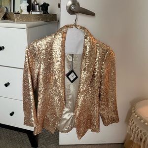 Gold Sequin Blazer Brand New with Tags